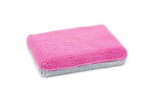 Thin [Saver Applicator] Terry Microfiber Coating Applicator Sponge with Plastic Barrier - 12 pack